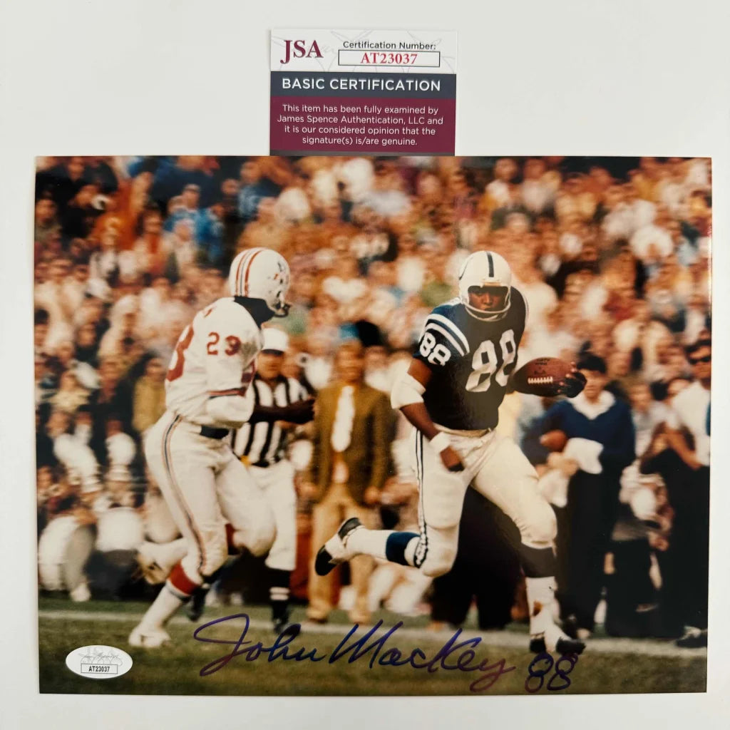Autographed John Mackey Indianapolis Colts 8x10 Football Photo JSA COA | Hall of Fame Sports Memorabilia | vintageantiquesgifts.com