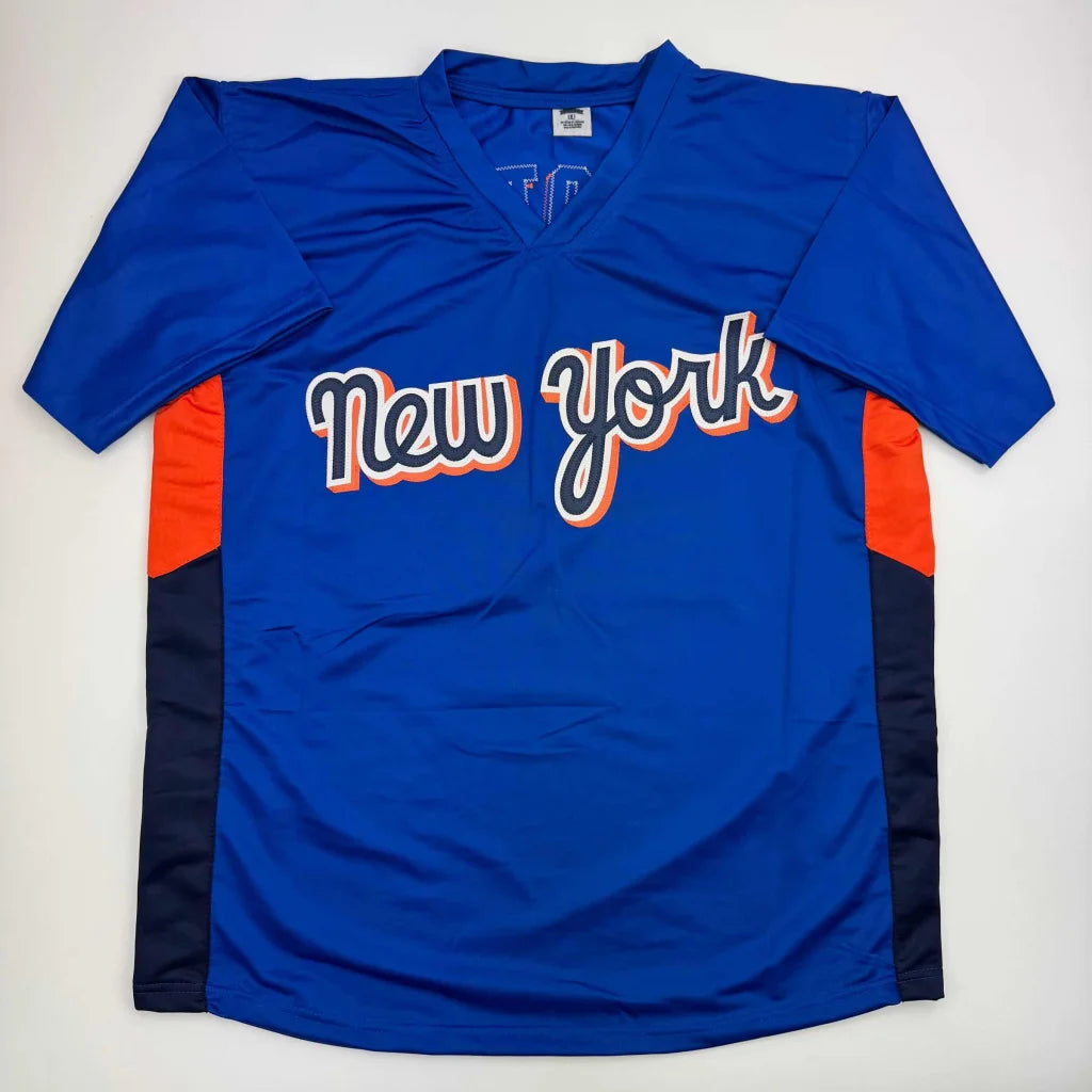 Autographed Juan Soto New York Blue Baseball Jersey Beckett BAS COA | Authenticated Signed Sports Jersey | vintageantiquesgifts.com