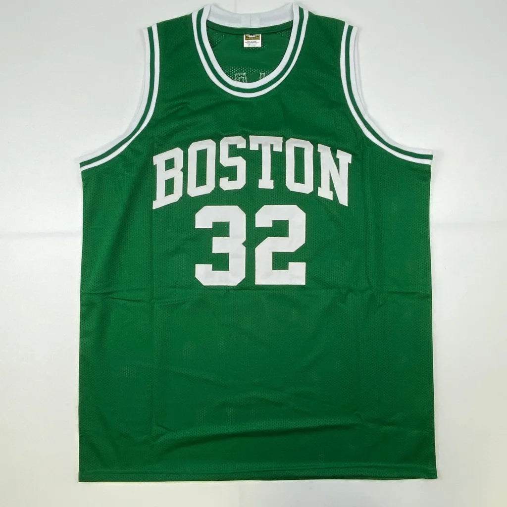 Autographed Kevin McHale custom Boston green basketball jersey, professional sports league