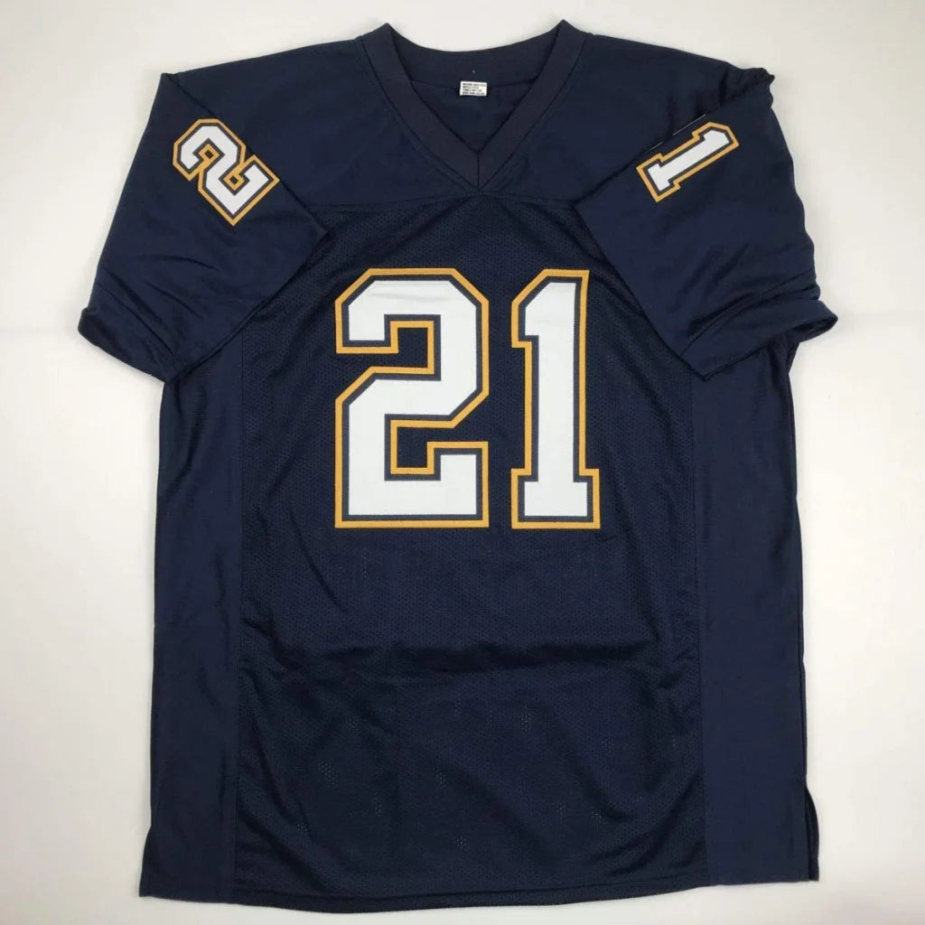 Autographed LaDainian Tomlinson navy custom jersey number 21 JSA COA