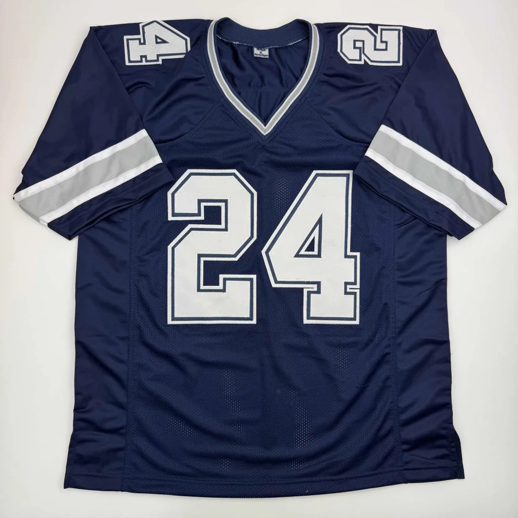 Blue custom jersey with number 24 from Professional Sports League sports league