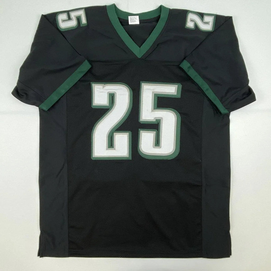 Black and green custom jersey with number 25 from Authentic McCoy Professional Sports League