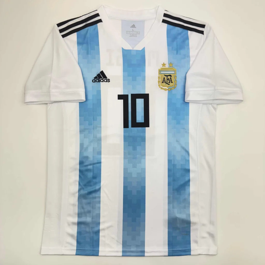 Autographed/Signed Lionel Leo Messi Argentina Blue/White Soccer Jersey Beckett BAS COA