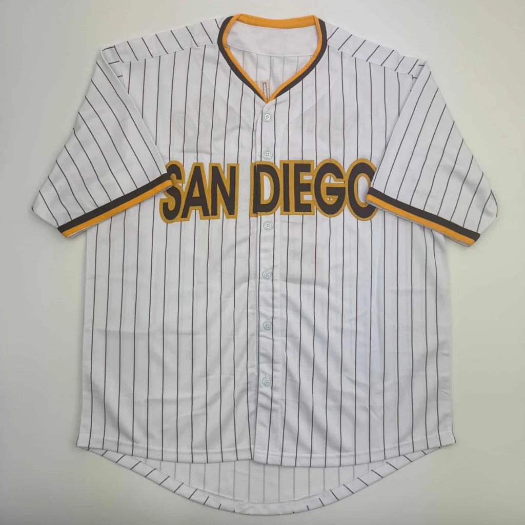 Autographed Manny Machado San Diego Pinstripe Baseball Jersey Beckett BAS COA | Authenticated Signed Sports Jersey | vintageantiquesgifts.com