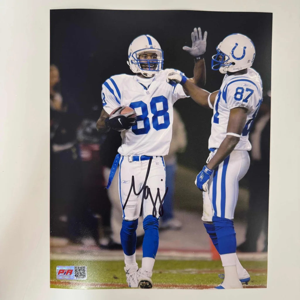 Autographed Indianapolis Colts football photo with third party authentication for fans