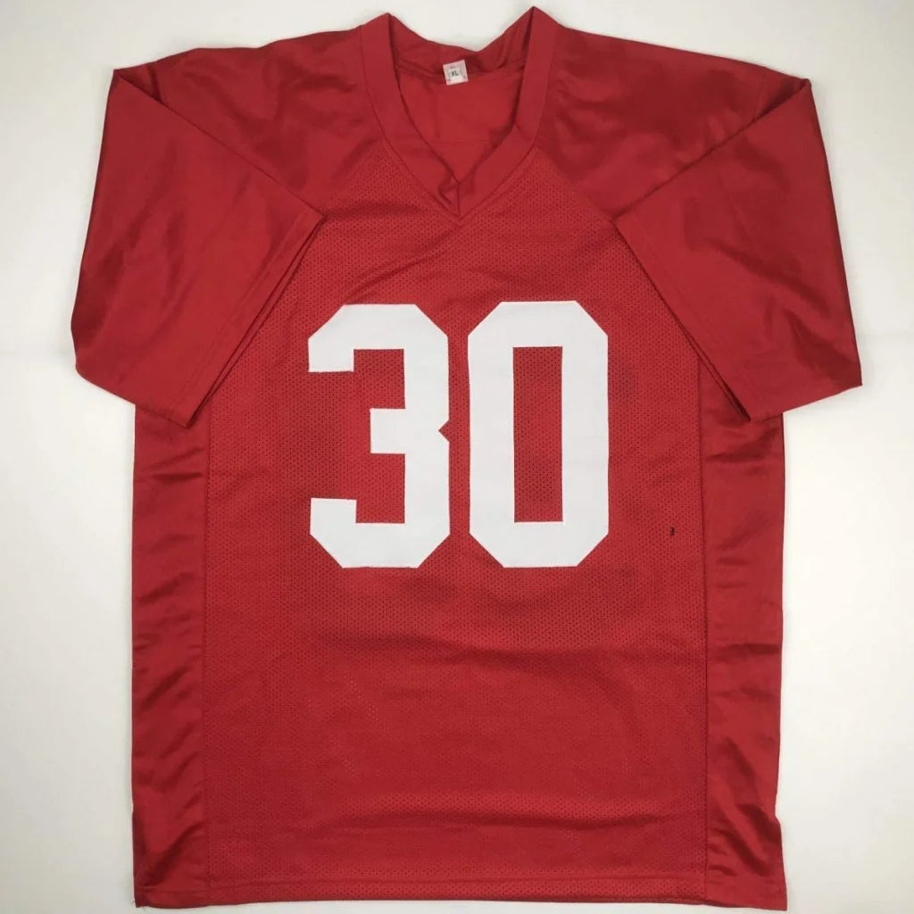 Red custom jersey with white 30 number from ROZIER 30 dual signed sports collectible