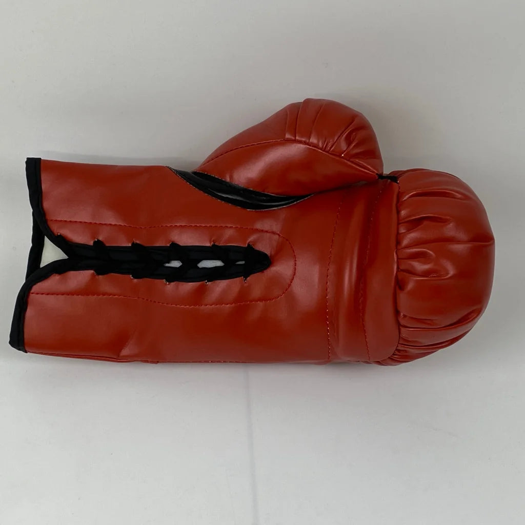 Mike Tyson signed red leather boxing glove with tamper proof authentication