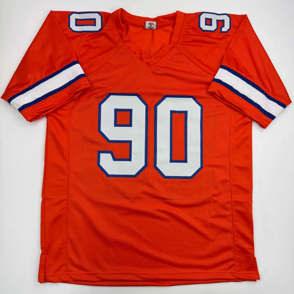 Orange custom jersey Neil Smith autographed with JSA COA number 90
