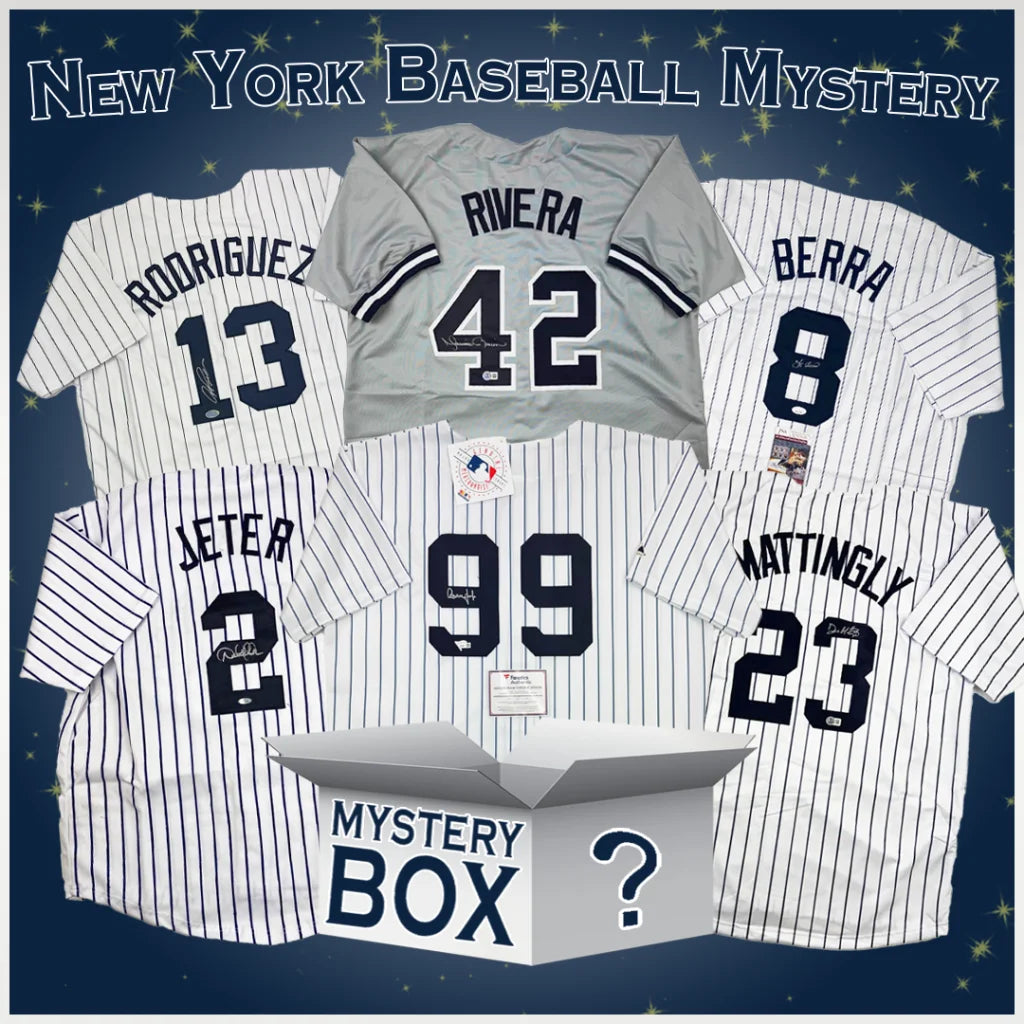 Autographed New York Baseball Jersey Mystery Box with PSA JSA or Beckett COA | Hall of Fame Sports Memorabilia | vintageantiquesgifts.com