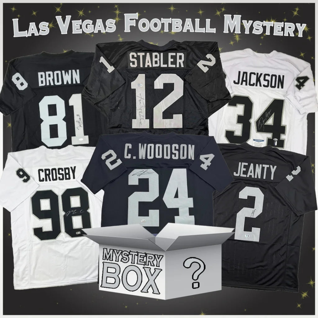 Autographed Oakland Las Vegas Football Jersey Mystery Box with PSA JSA or Beckett COA | Hall of Fame Sports Memorabilia | vintageantiquesgifts.com