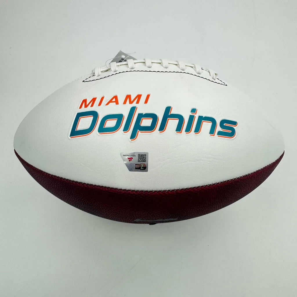 Autographed Ricky Williams white panel Miami Dolphins full size football with JSA COA