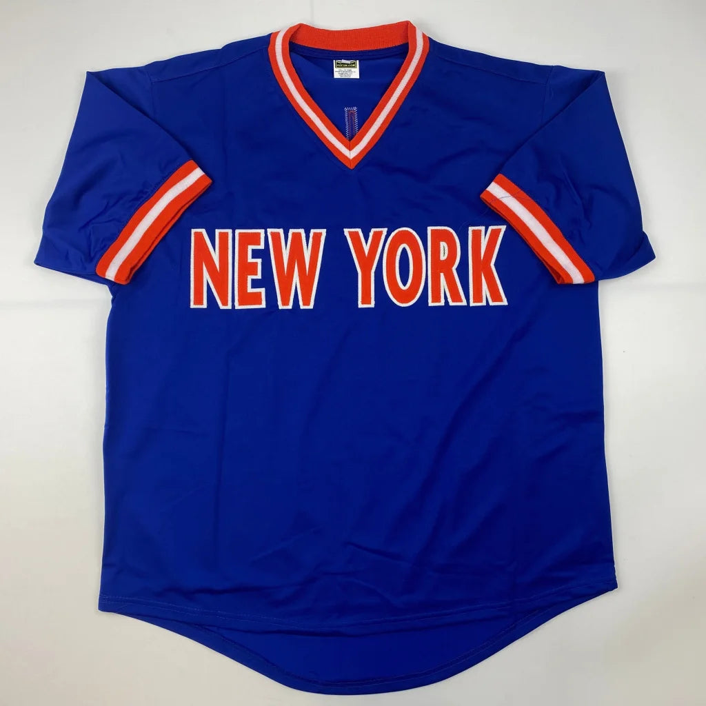 Autographed Ron Darling New York Blue Baseball Jersey JSA COA | Authenticated Signed Sports Jersey | vintageantiquesgifts.com