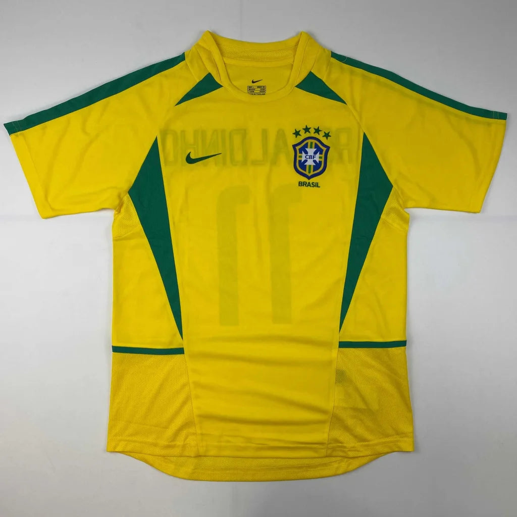 Yellow and green Brazil national football team jersey for professional sports collectors