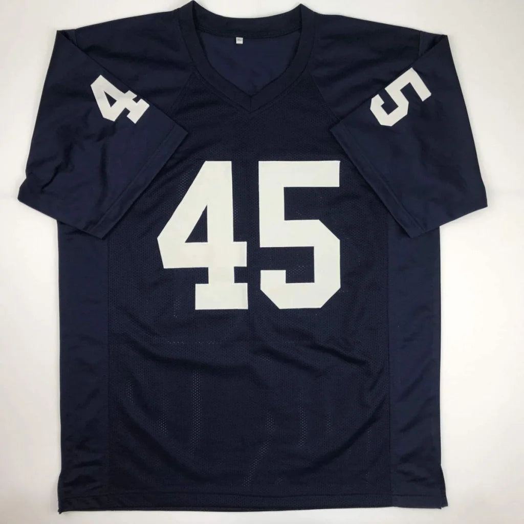 Navy blue short-sleeved custom jersey from professional sports league with number 45