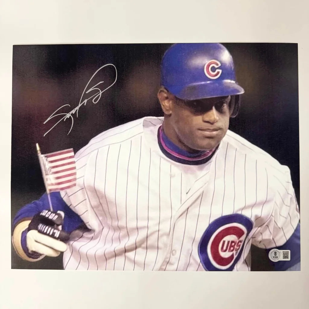Autographed Sammy Sosa Chicago Cubs photo with authentication for collectors