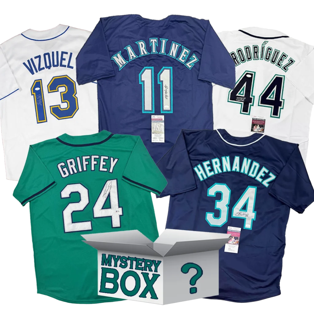 Autographed Seattle Baseball Jersey Mystery Box with PSA JSA or Beckett COA | Hall of Fame Sports Memorabilia | vintageantiquesgifts.com