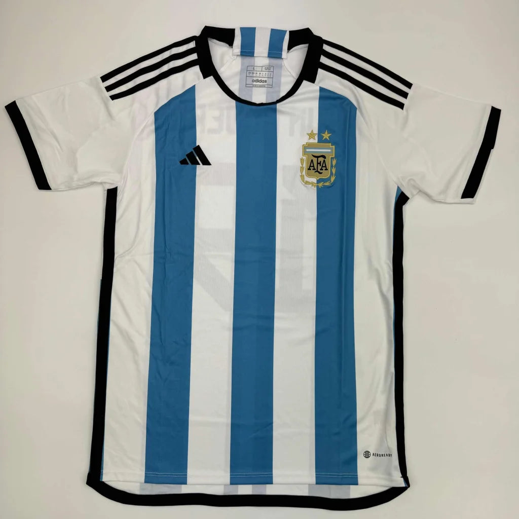 Authentic Kun Aguero Argentina Jersey with third party authentication, light blue and white stripes