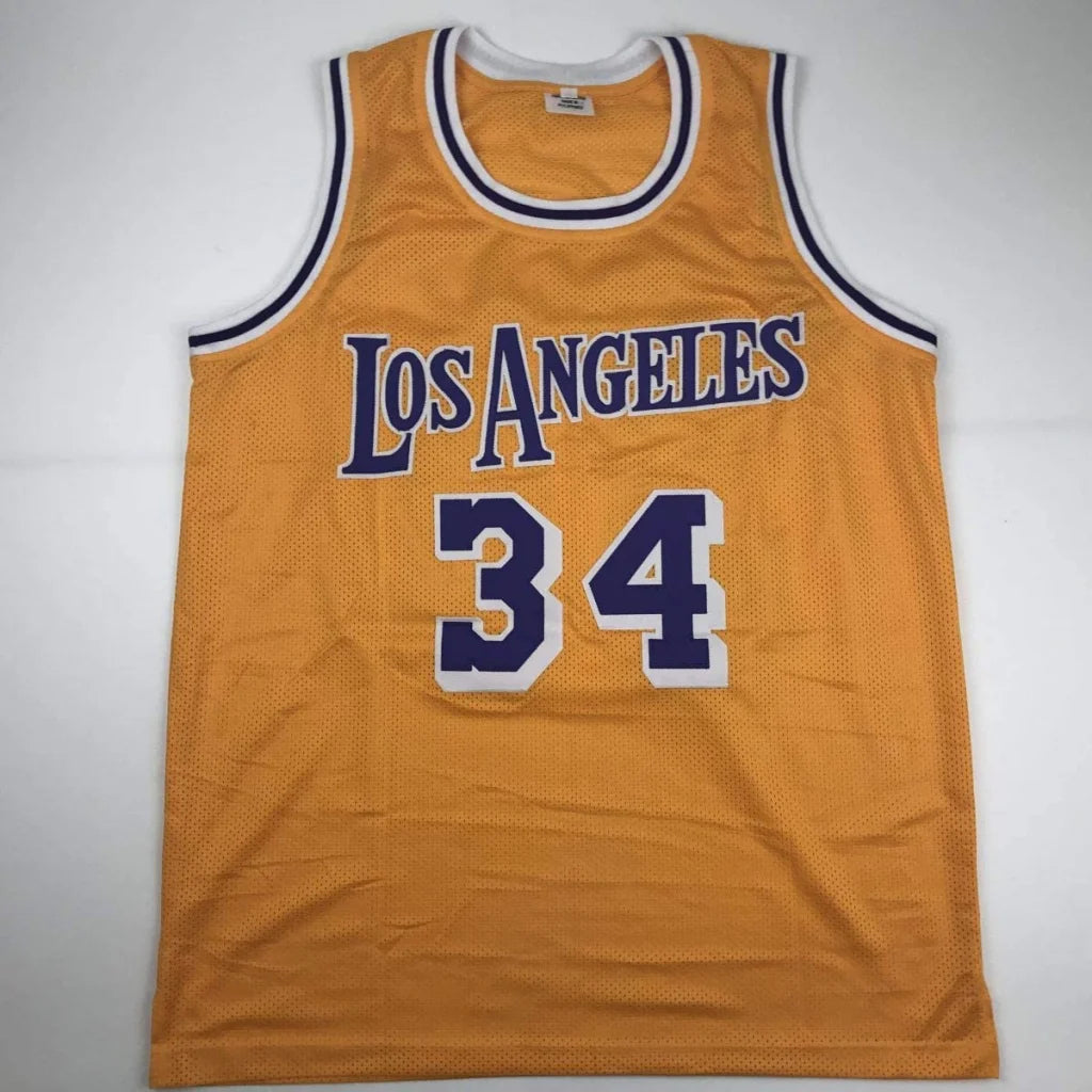Autographed Shaquille Shaq O'Neal Los Angeles LA Yellow Basketball Jersey Beckett BAS COA | Authenticated Signed Sports Jersey | vintageantiquesgifts.com