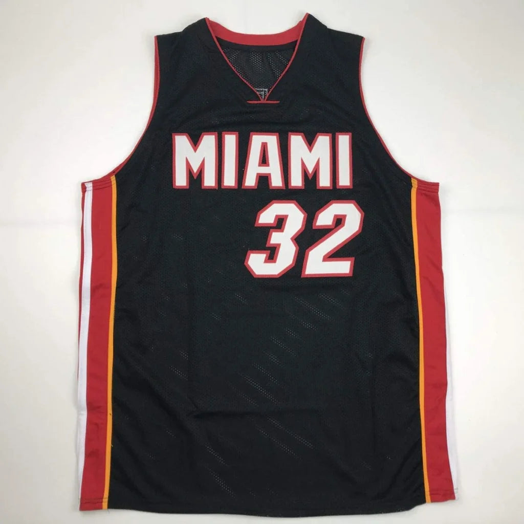 Autographed Shaquille Shaq O'Neal Miami Black Basketball Jersey Beckett BAS COA | Authenticated Signed Sports Jersey | vintageantiquesgifts.com