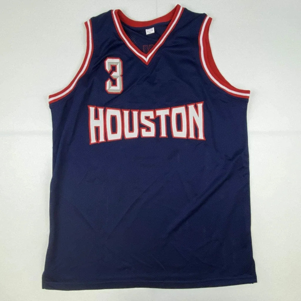 Autographed Steve Francis Houston Blue Basketball Jersey JSA COA | Authenticated Signed Sports Jersey | vintageantiquesgifts.com