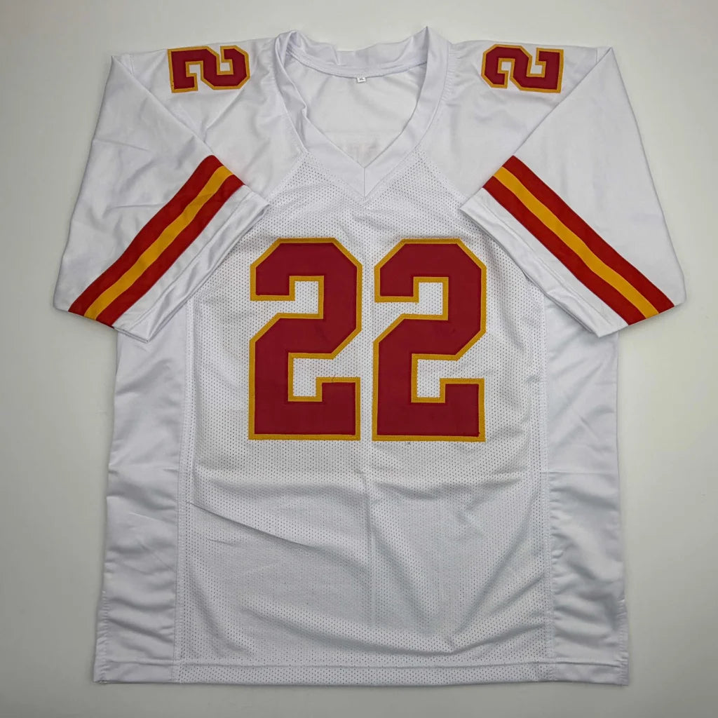 Autographed/Signed Trent McDuffie Kansas City White Football Jersey JSA COA