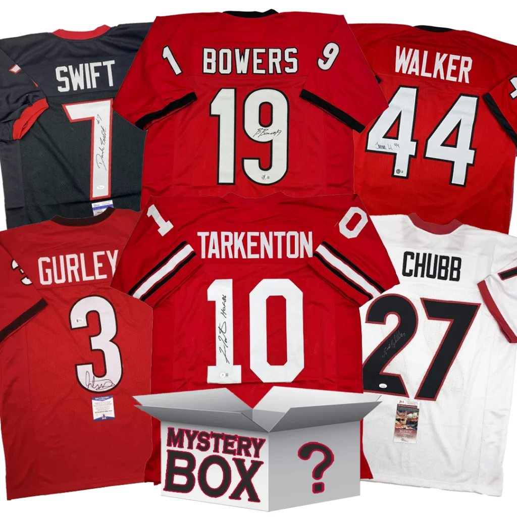 Autographed University of Georgia College Football Jersey Mystery Box with PSA JSA or Beckett COA | Hall of Fame Sports Memorabilia | vintageantiquesgifts.com