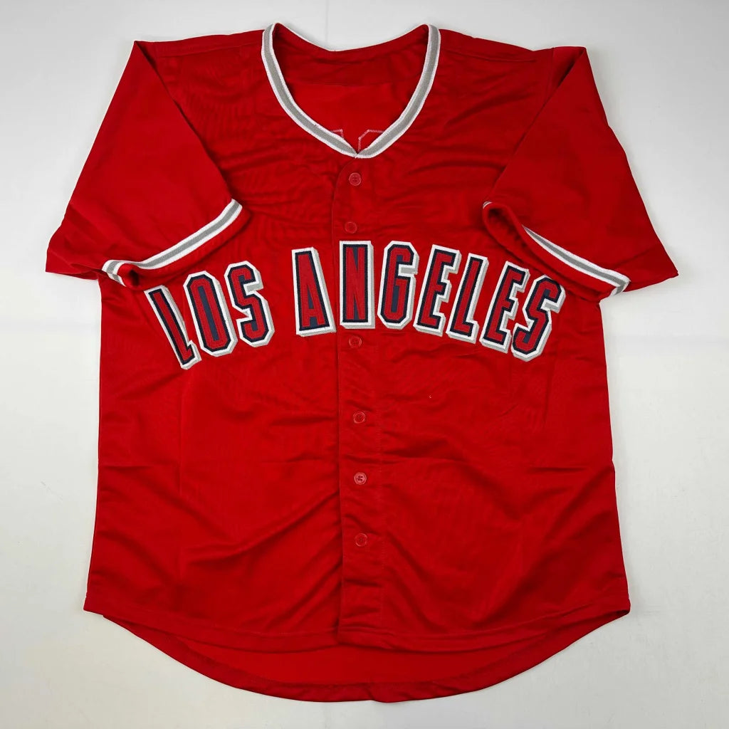 Autographed Vladimir Guerrero red Los Angeles Angels custom jersey with Beckett COA
