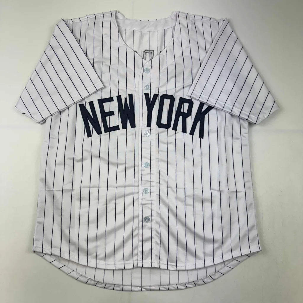 Autographed Willie Randolph New York Yankees pinstripe jersey, custom professional sports league apparel