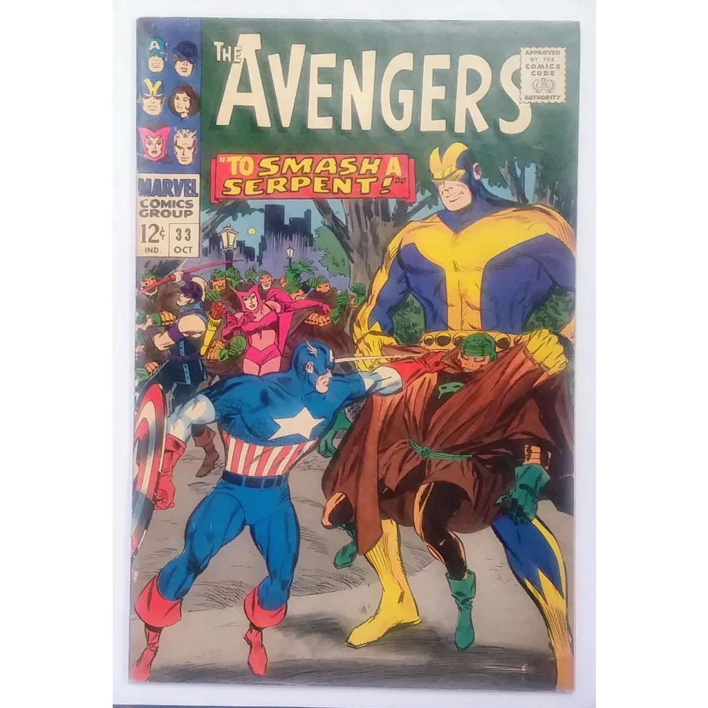 Silver Age Marvel Comics Avengers Issue 33 with Captain America and Scarlet Witch