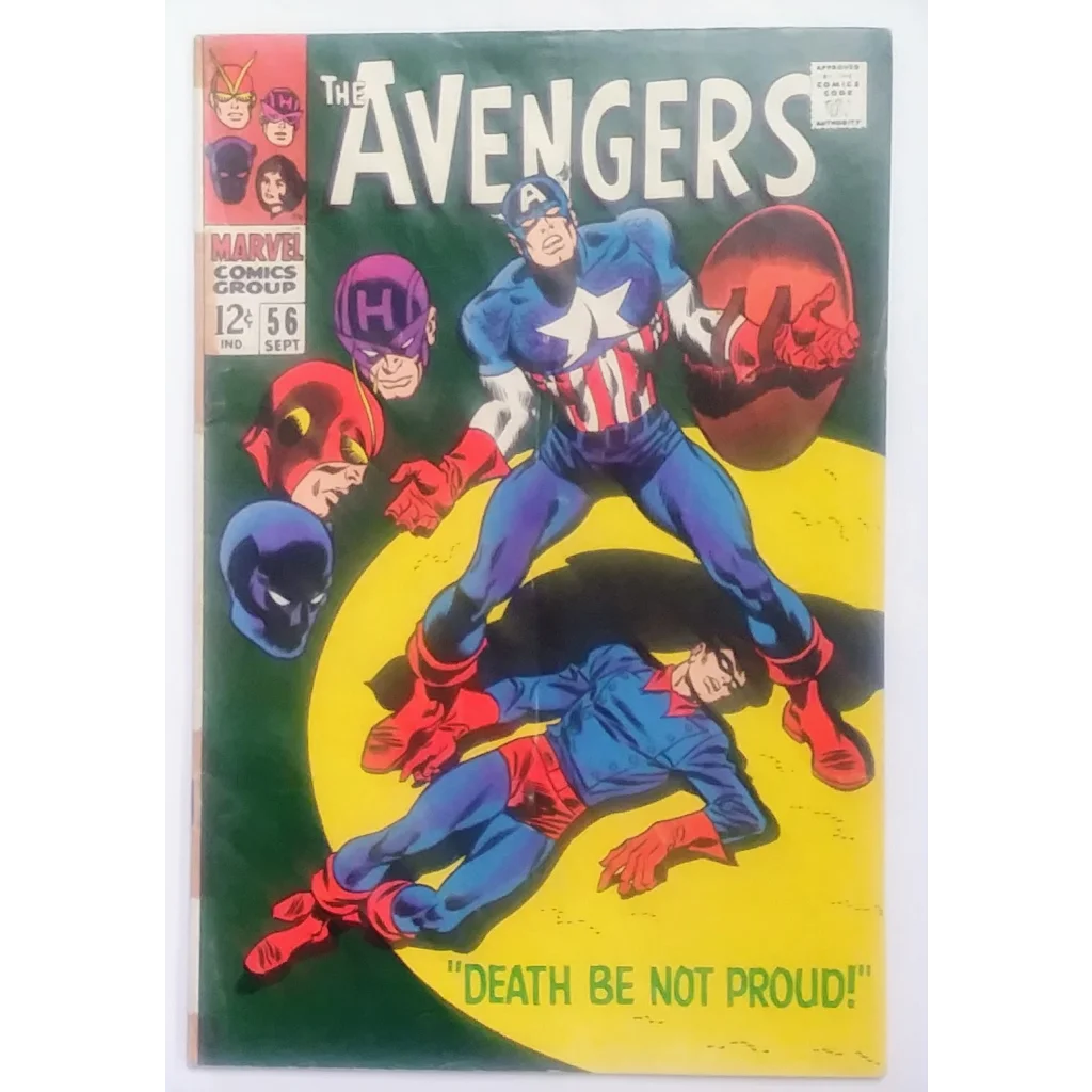 1960s Marvel Comics Avengers 56 cover with Captain America origin in GD+ condition
