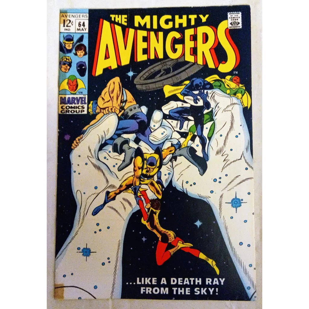 Marvel Comics Avengers Issue 64 1969 space battle cover