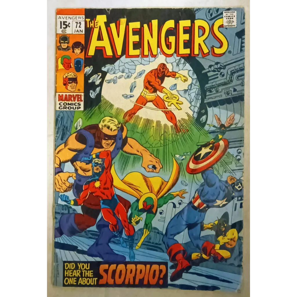 1972 Marvel Comics Avengers Issue 72 GD+ Condition Zodiac Debut