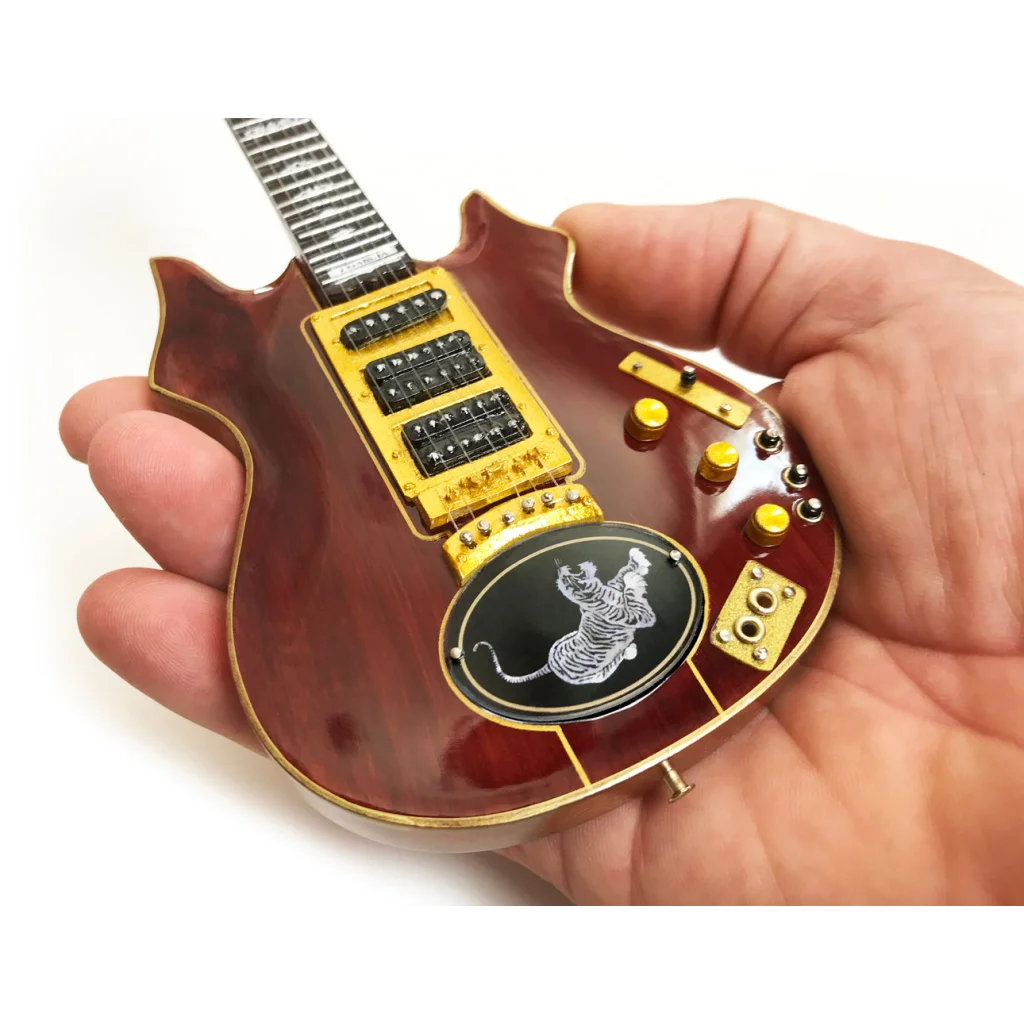 Axe Heaven® Jerry Garcia Tiger mini guitar replica in cherry burst