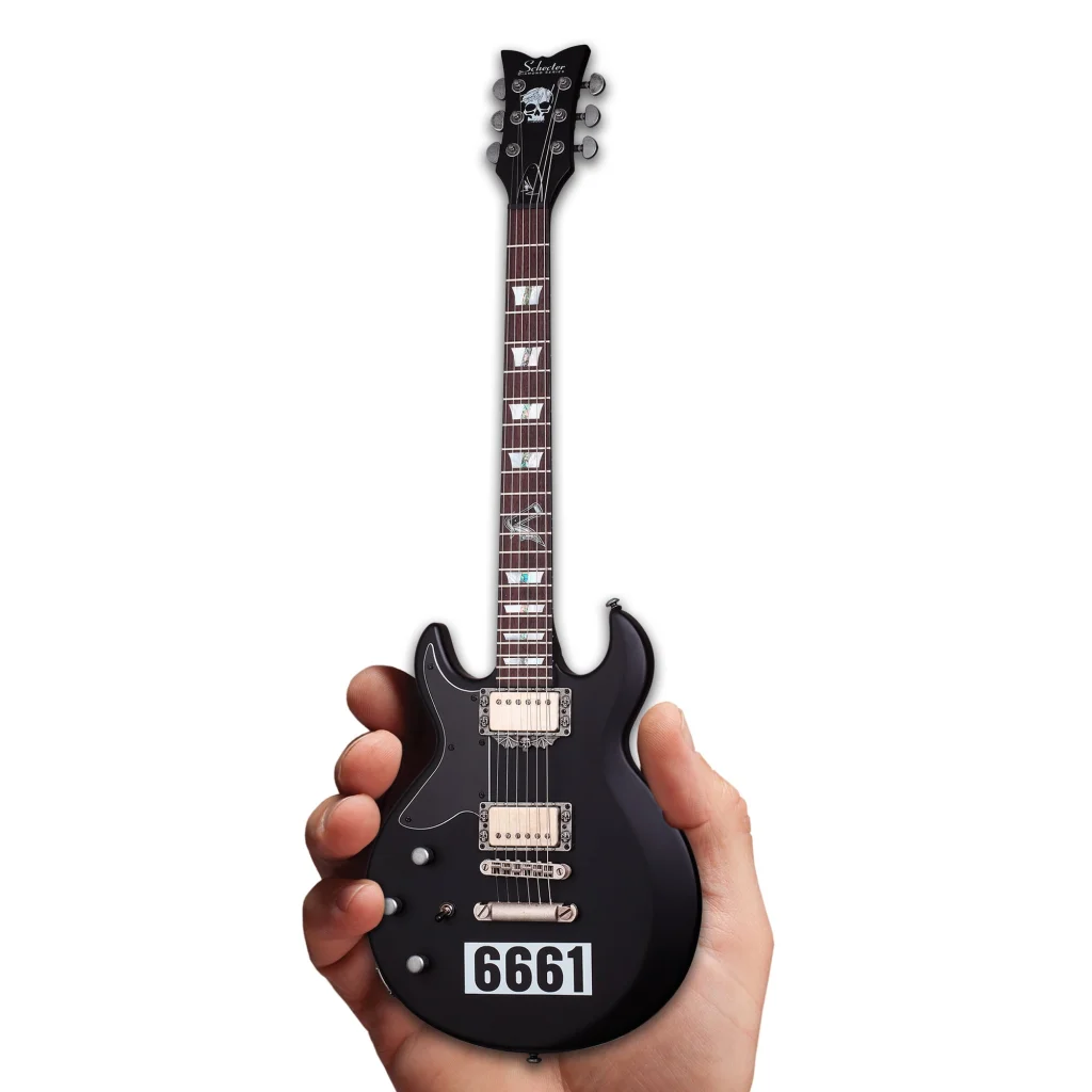 Axe Heaven Zacky Vengeance 6661 mini guitar replica with skull design