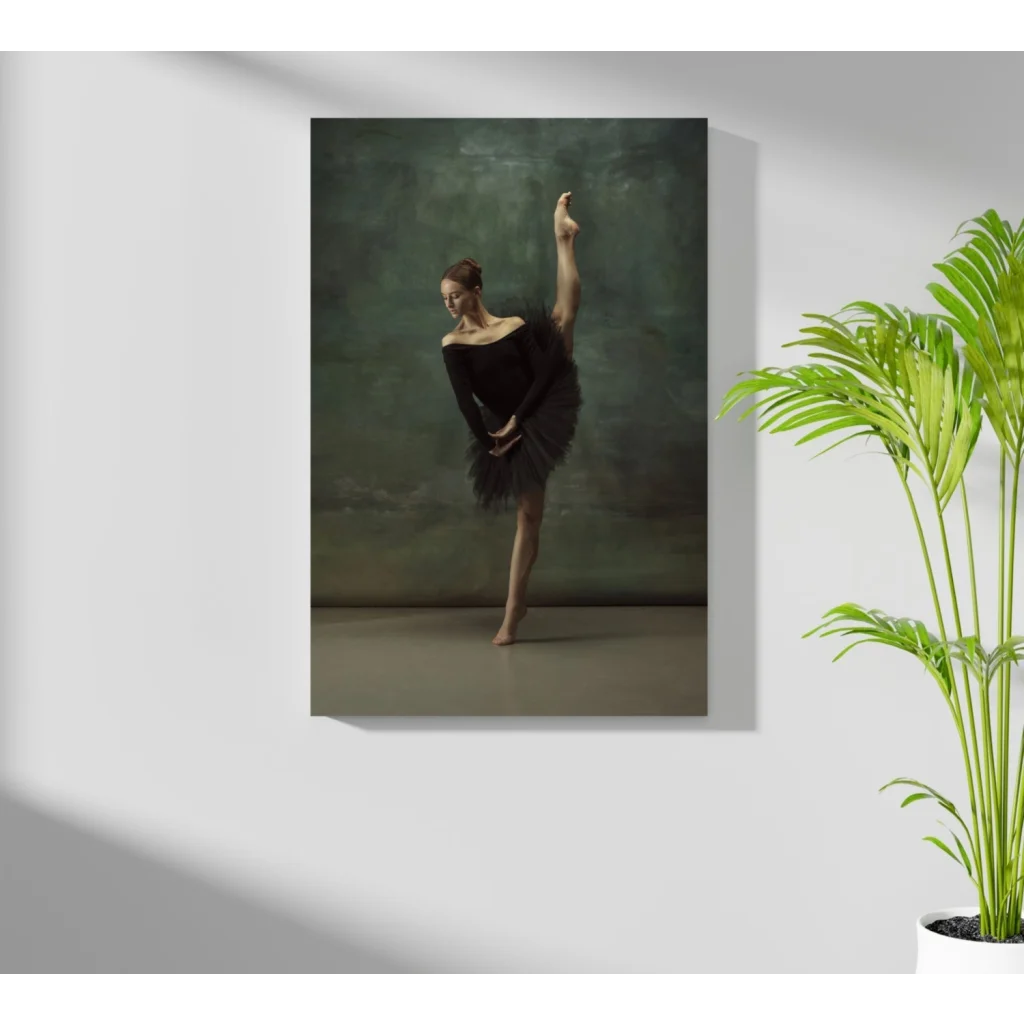 Graceful black ballerina on Insigne aluminum print