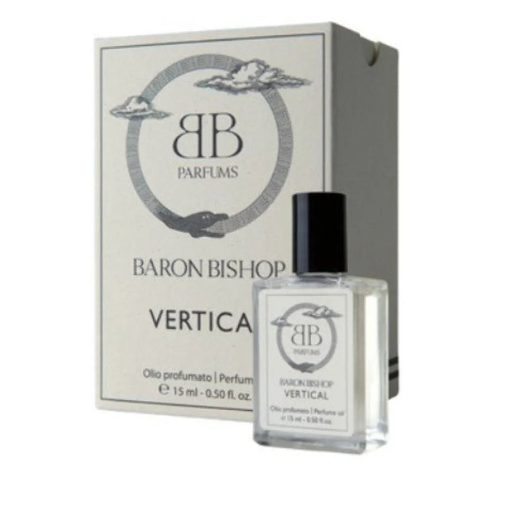 Baron Bishop Vertical 15ml perfume in clear glass bottle with black cap