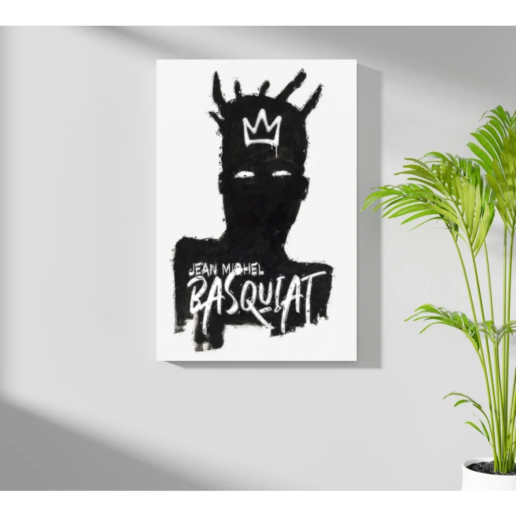 Jean Michel Basquiat crown canvas print four panel set