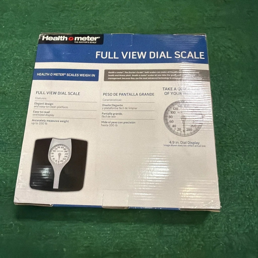 Bathroom scale full view large oversize dial 330lb black platform