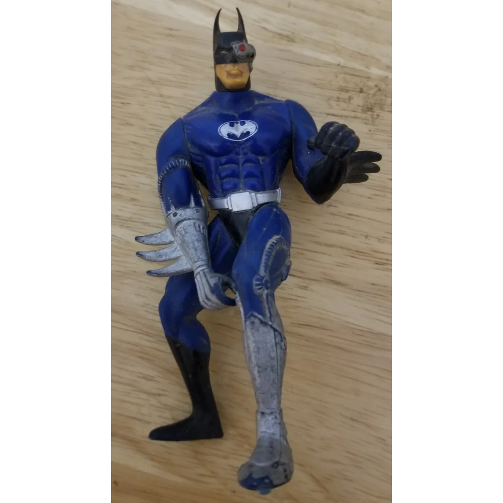 Cyborg Batman action figure in blue black with silver accents
