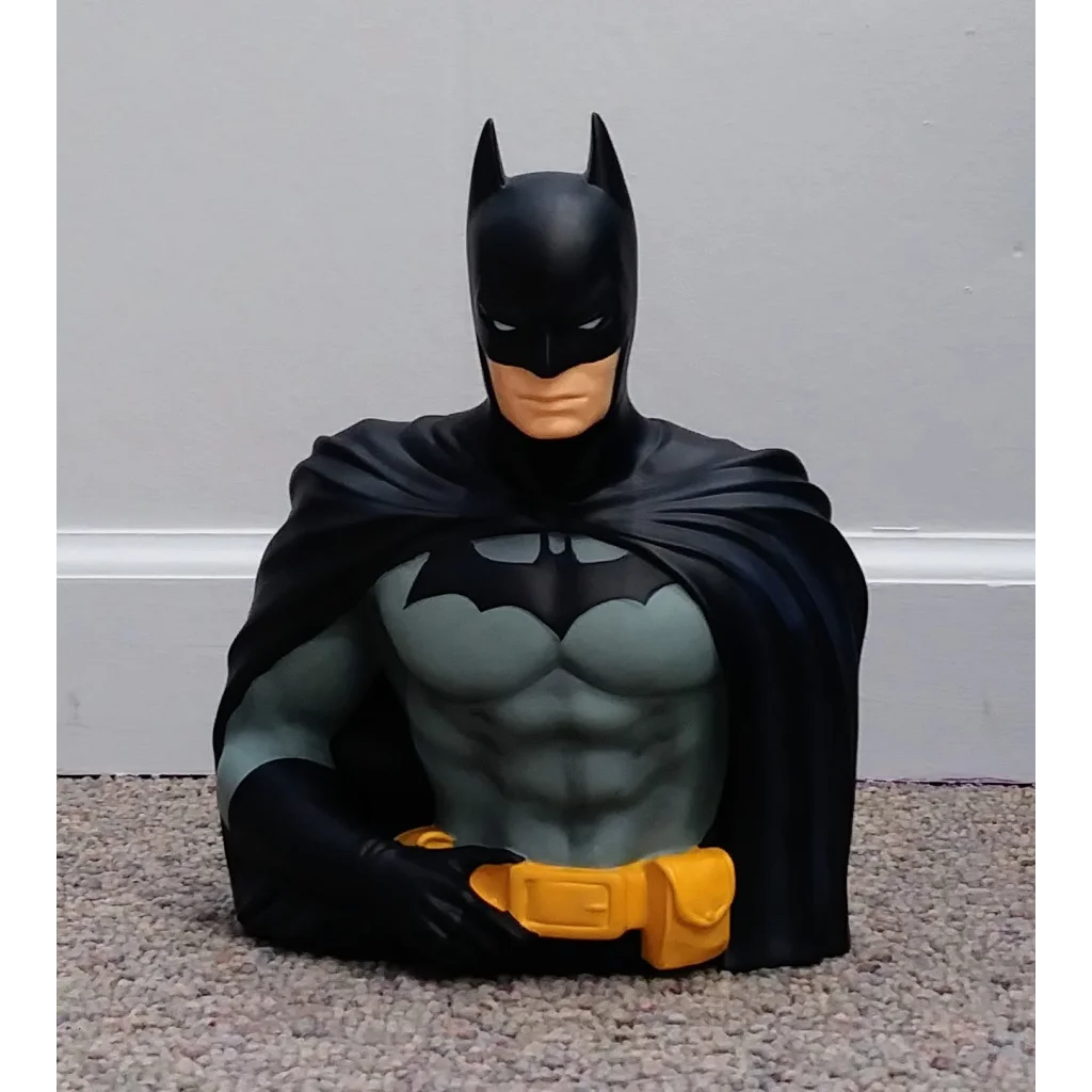 Batman bust savings bank with black gray costume figurine