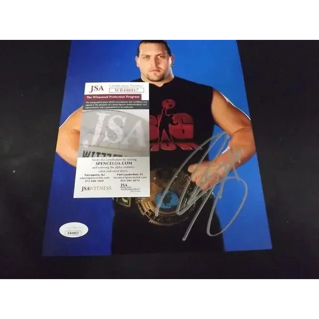 Autographed Big Show signed 8x10 photo with JSA COA and championship belt