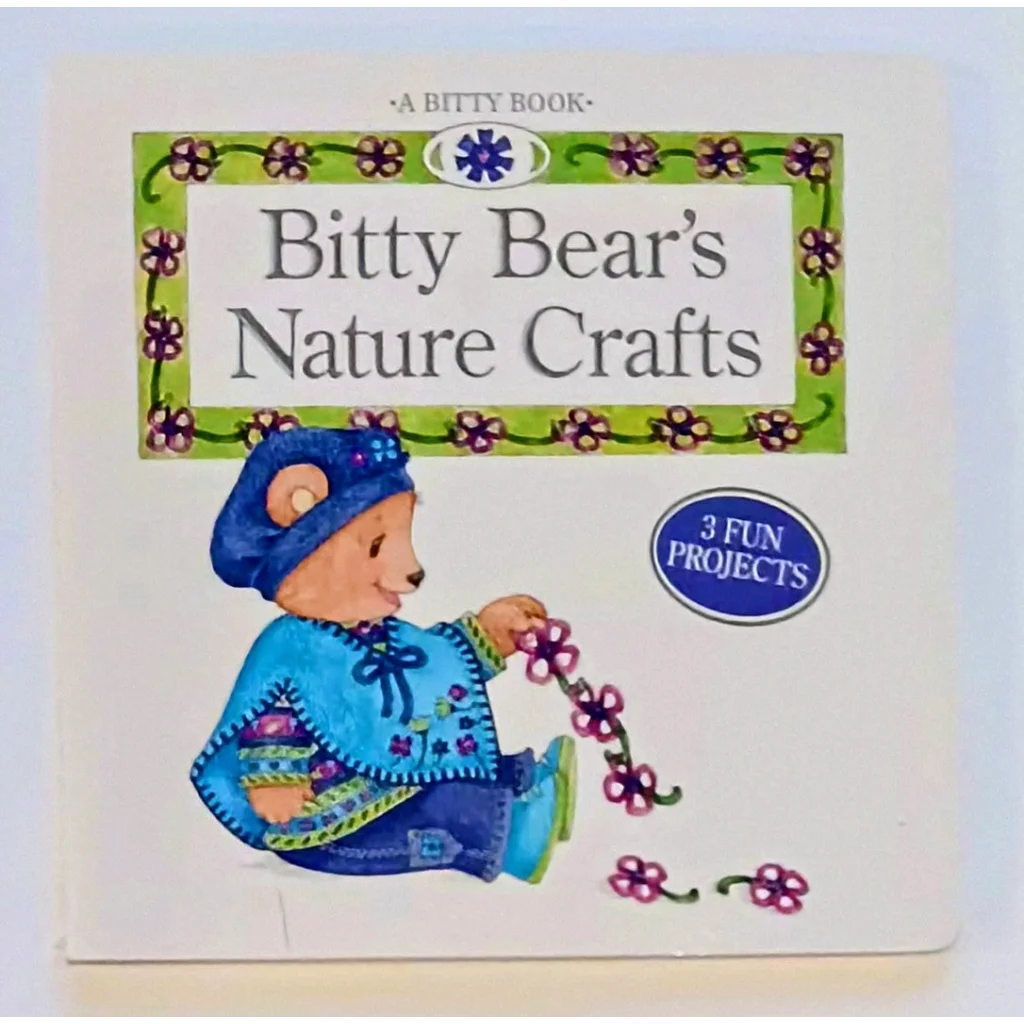Bitty Baby nature crafts book cover with charming bear holding flowers