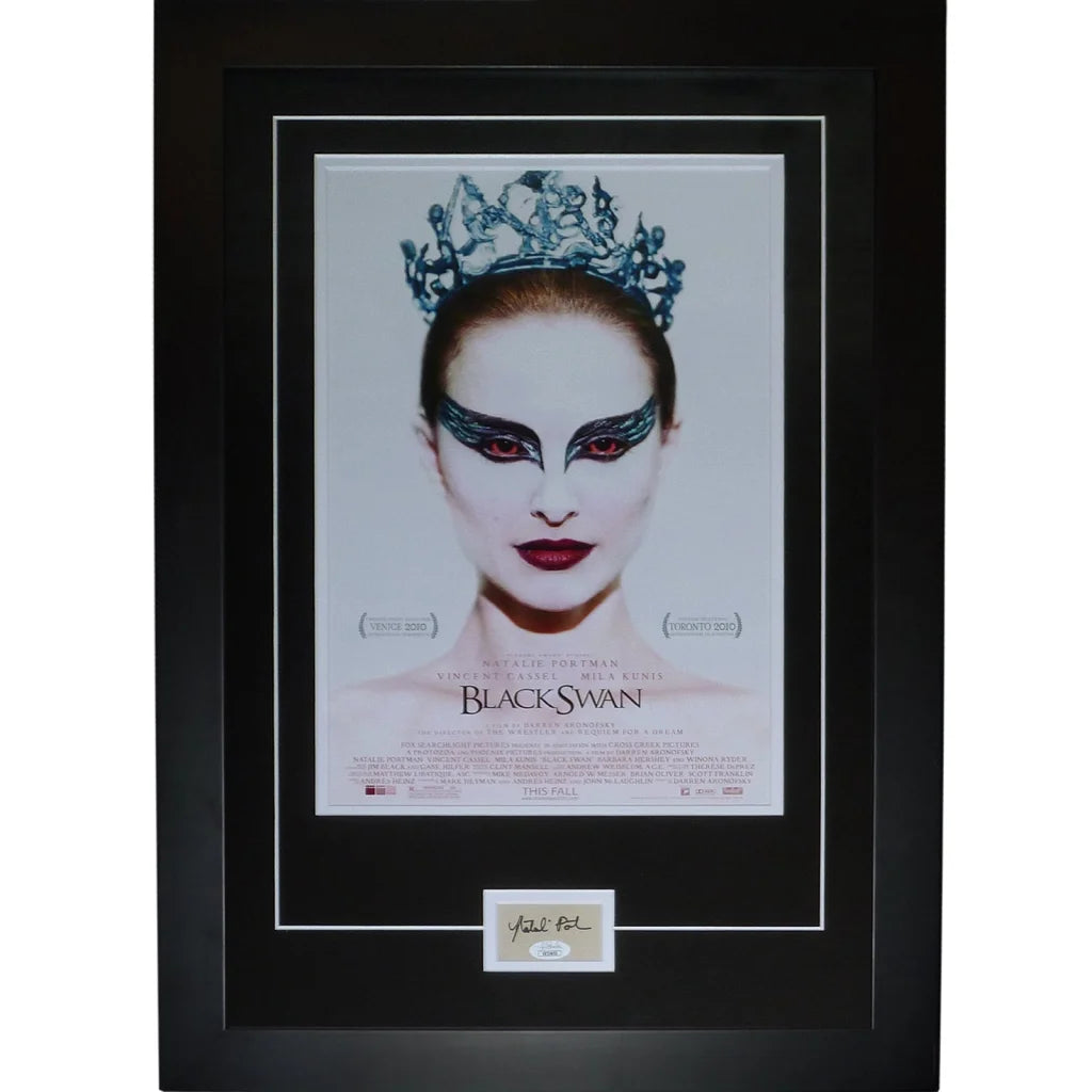 Deluxe framed Black Swan 11x17 movie poster with Natalie Portman autograph