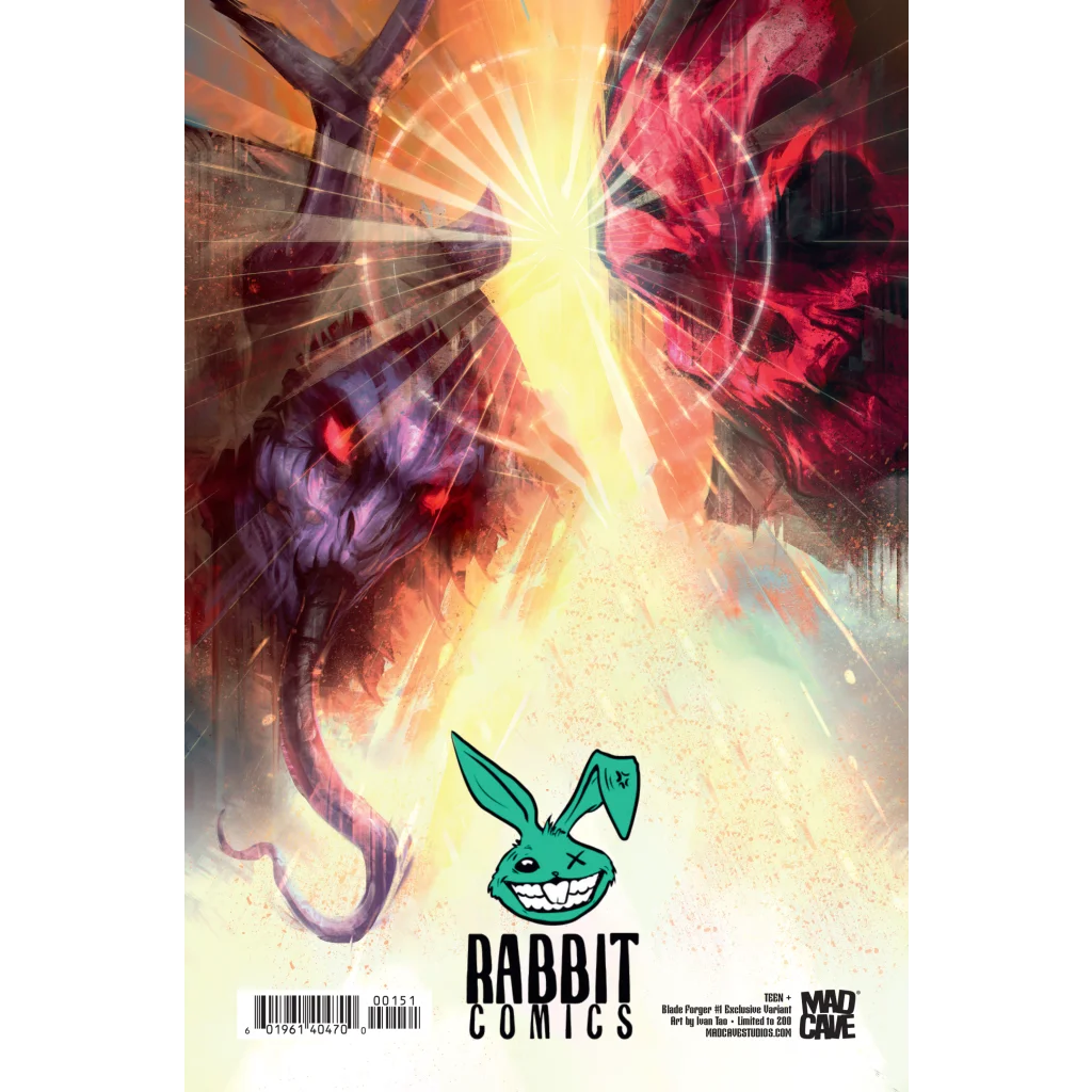 Green Blade Forger Rabbit Comics cover with glowing eyes and sharp teeth