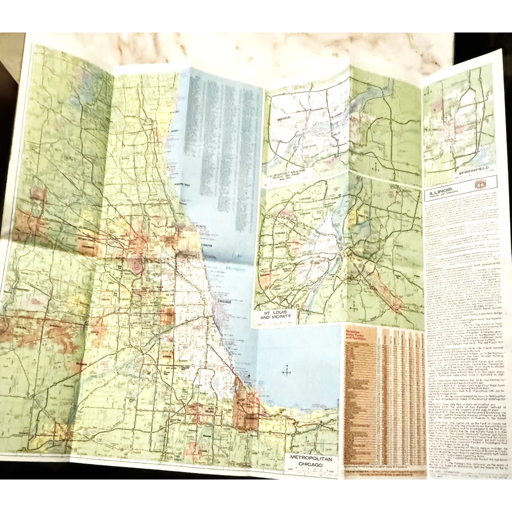 Folded Phillips 66 Coca-Cola map showing regions and cities for retro treasure hunting fun