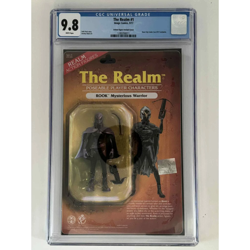 Mysterious blue label warrior in black silver armor with cape shield crossbow