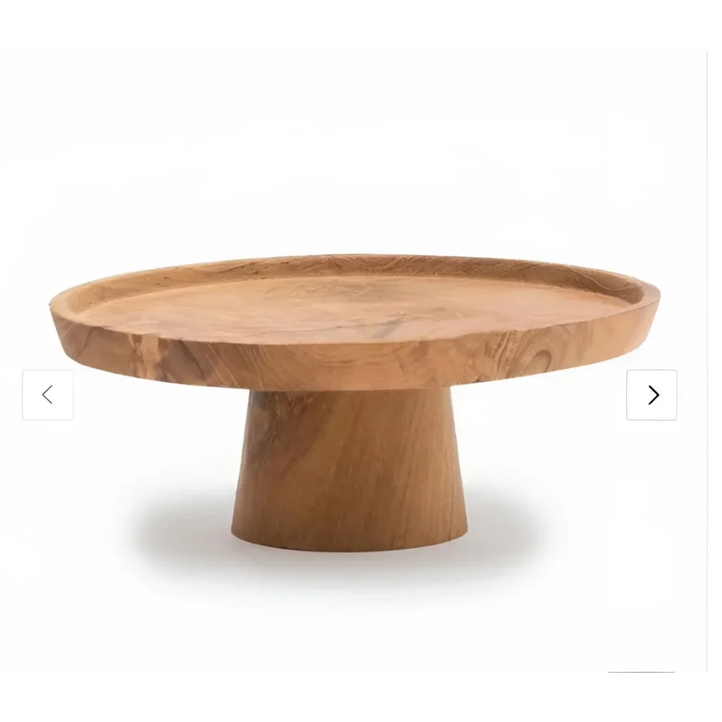 Blue Pheasant Fabre cake stand showing a round wooden cake display for desserts