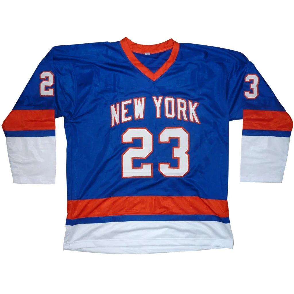 Bobby Nystrom autographed blue custom hockey jersey #23