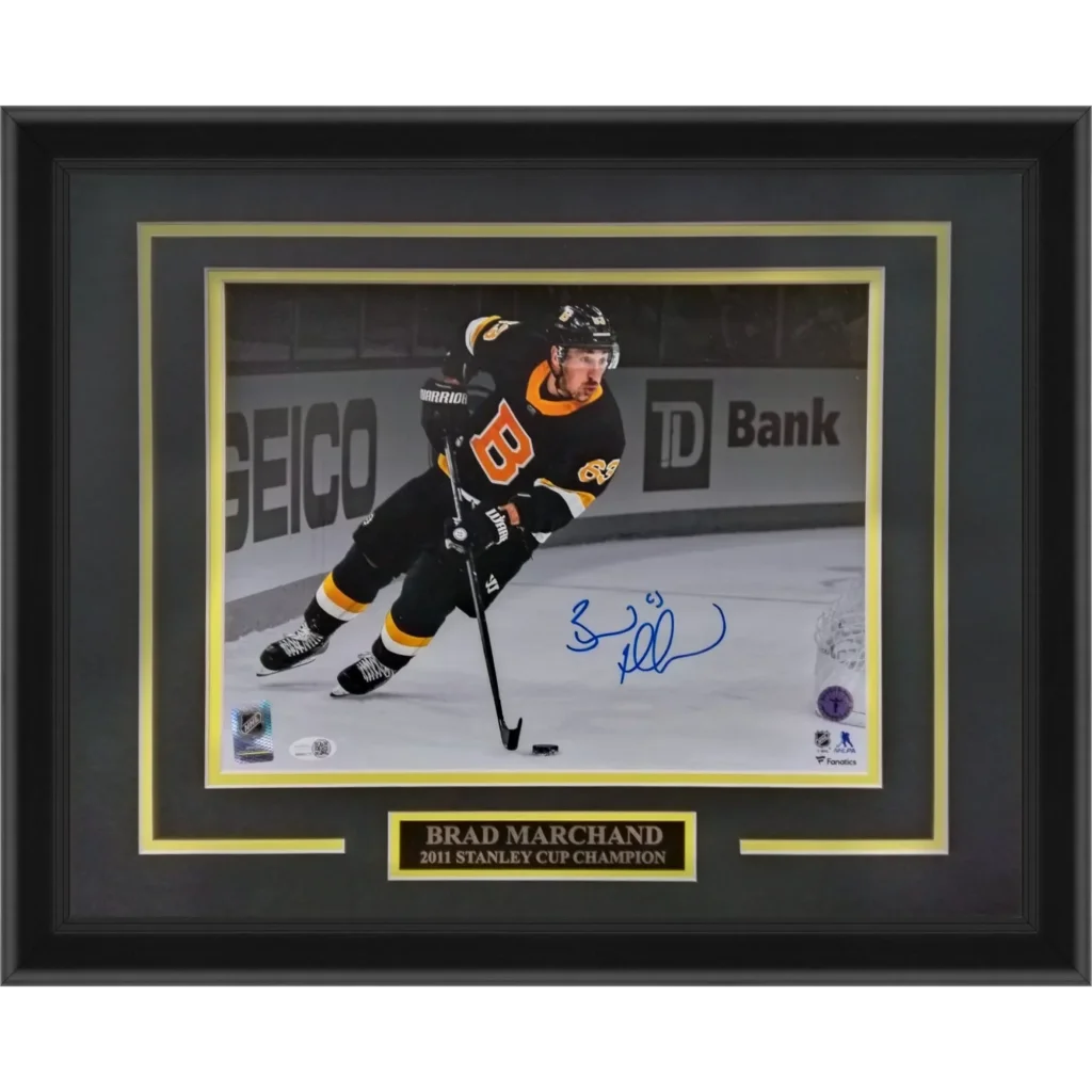 Boston Bruins Brad Marchand deluxe framed 11x14 signed photo