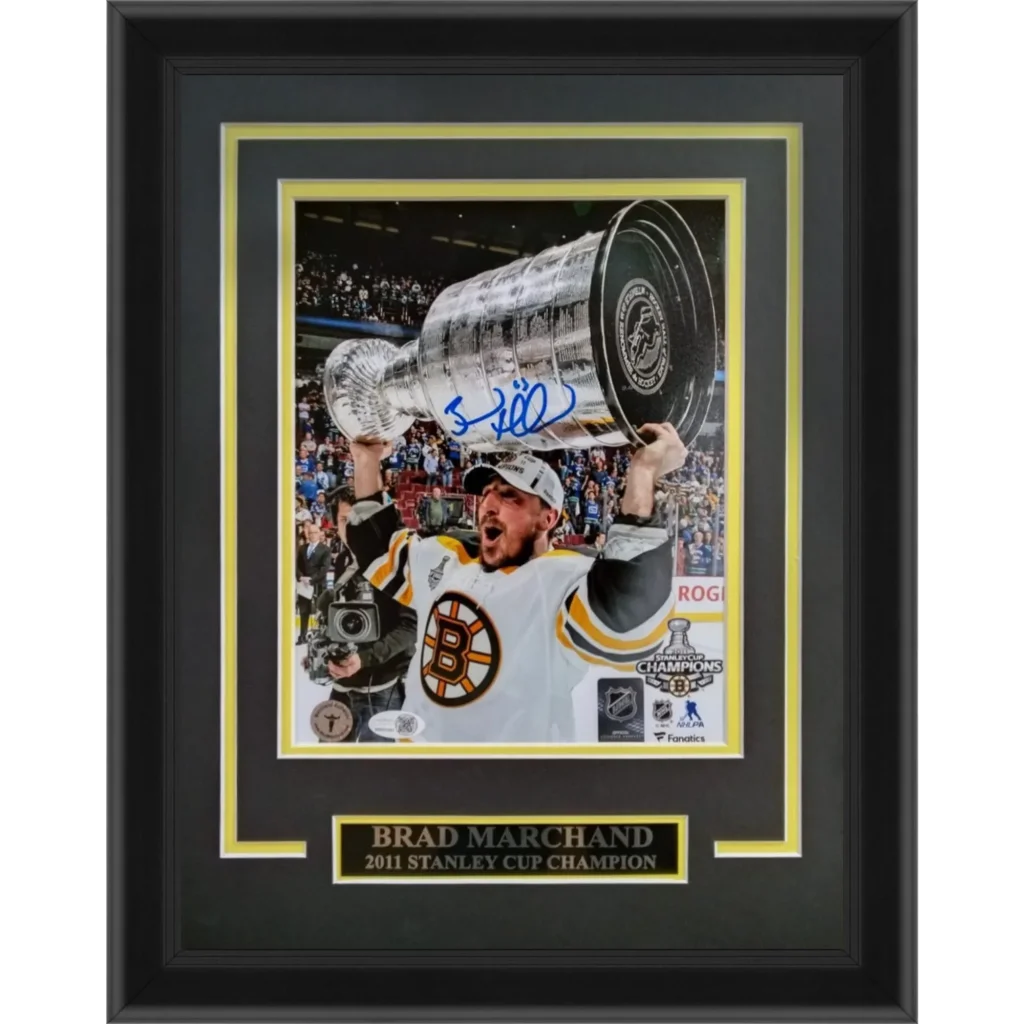 Brad Marchand signed Boston Bruins Stanley Cup deluxe framed photo
